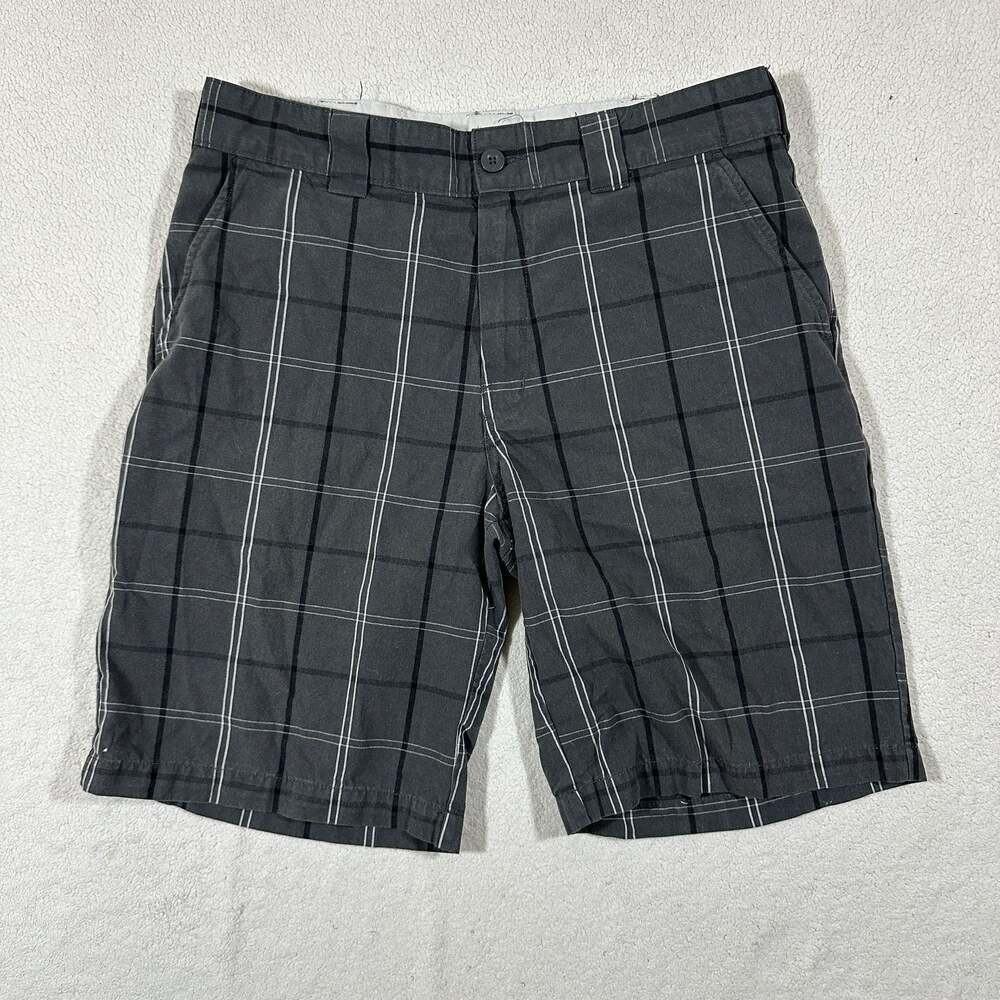 Dickies Regular Fit Plaid Shorts Men's 34 Gray Black Skate Work Utility Chino